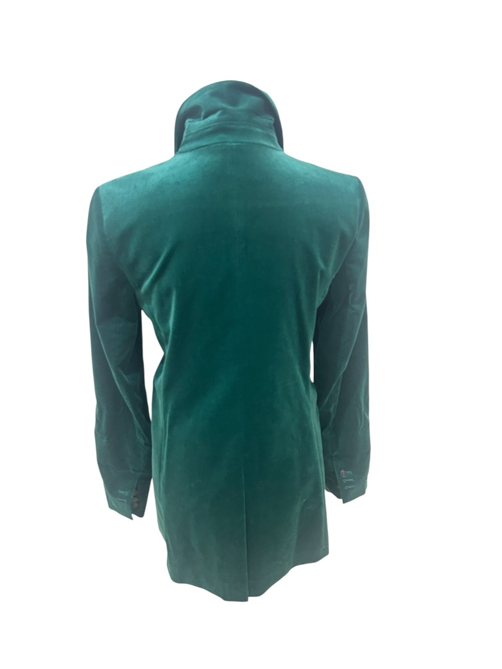 Talbots Emerald Green Velvet Double-Breasted longline lined Blazer size 4 - Picture 10 of 13